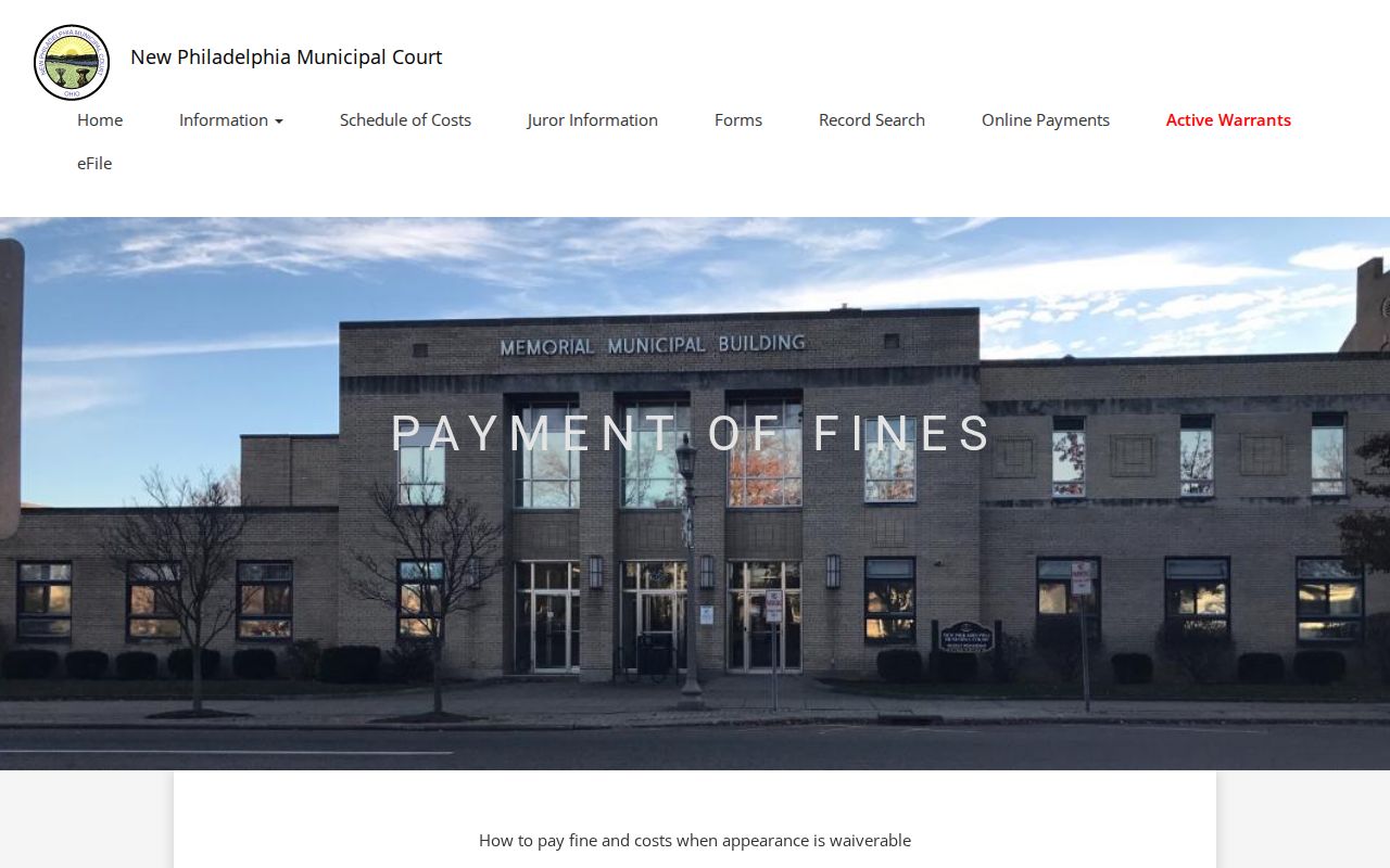 Tuscarawas County traffic court records payment instructions