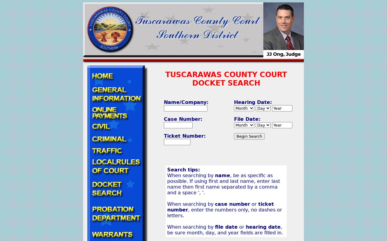 Uhrichsville court docket Southern District Docket Search