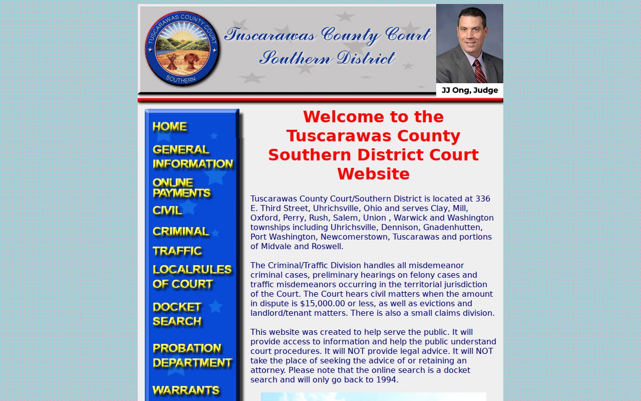 Uhrichsville court docket Tuscarawas County Court Southern District